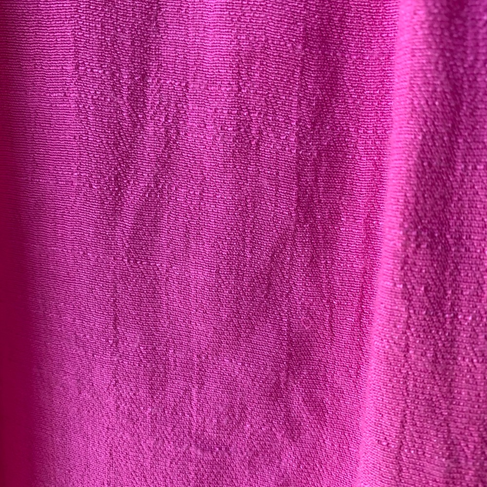 NWOT JM Collection Hot Pink Blouse with Lace Accents Round Neck Elastic Cuff Hem - Picture 9 of 14